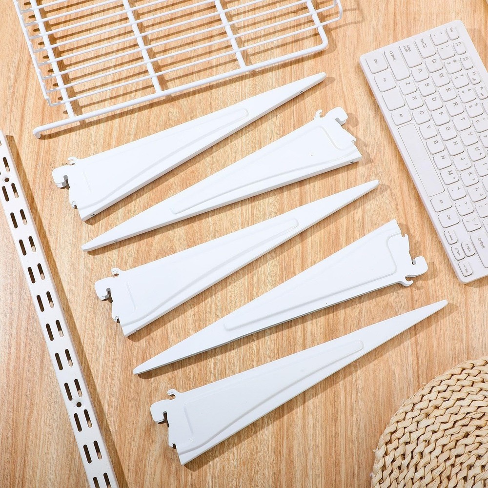Menkxi 6 Pcs Locking Shelf Bracket Track Locking Wire Shelf Brackets for Adju...