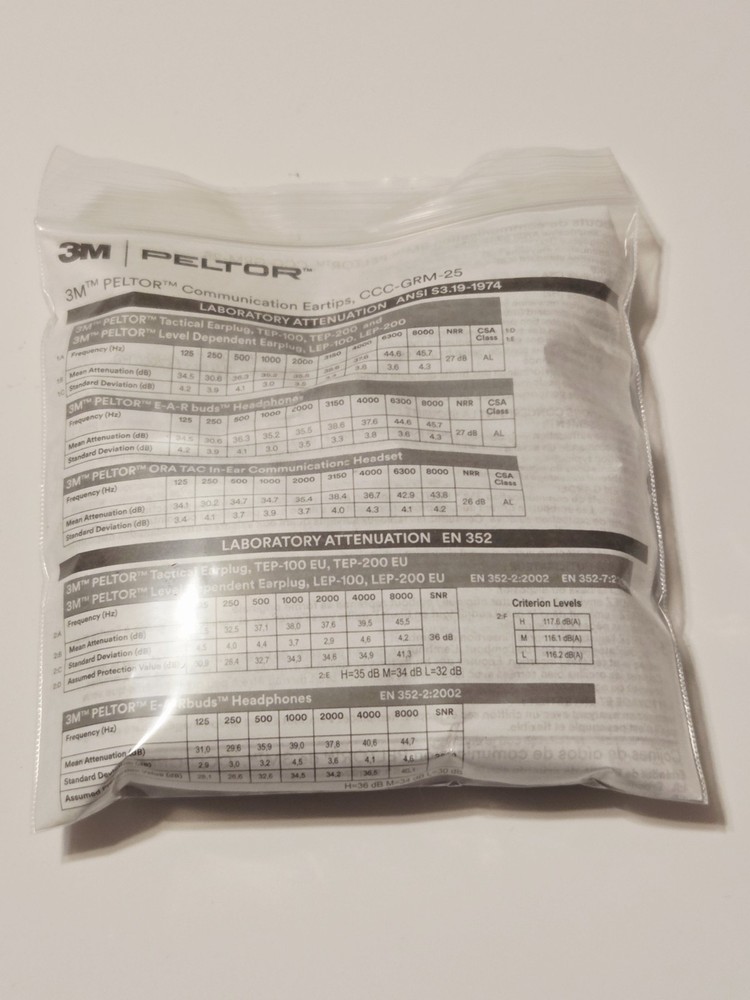 3m peltor communication eartips ccc-grm-25