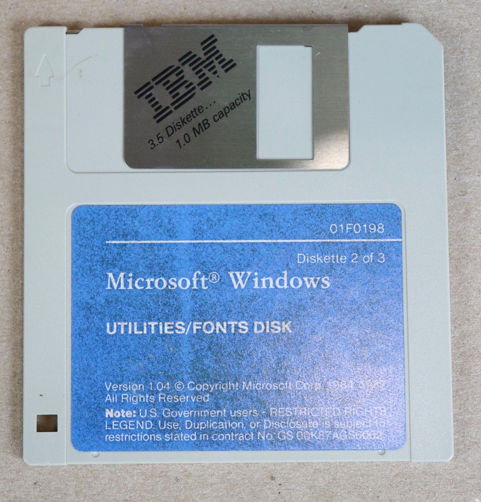 VTG IBM Microsoft Windows Setup/Build, Application/Write, Utilities/Fonts Disks