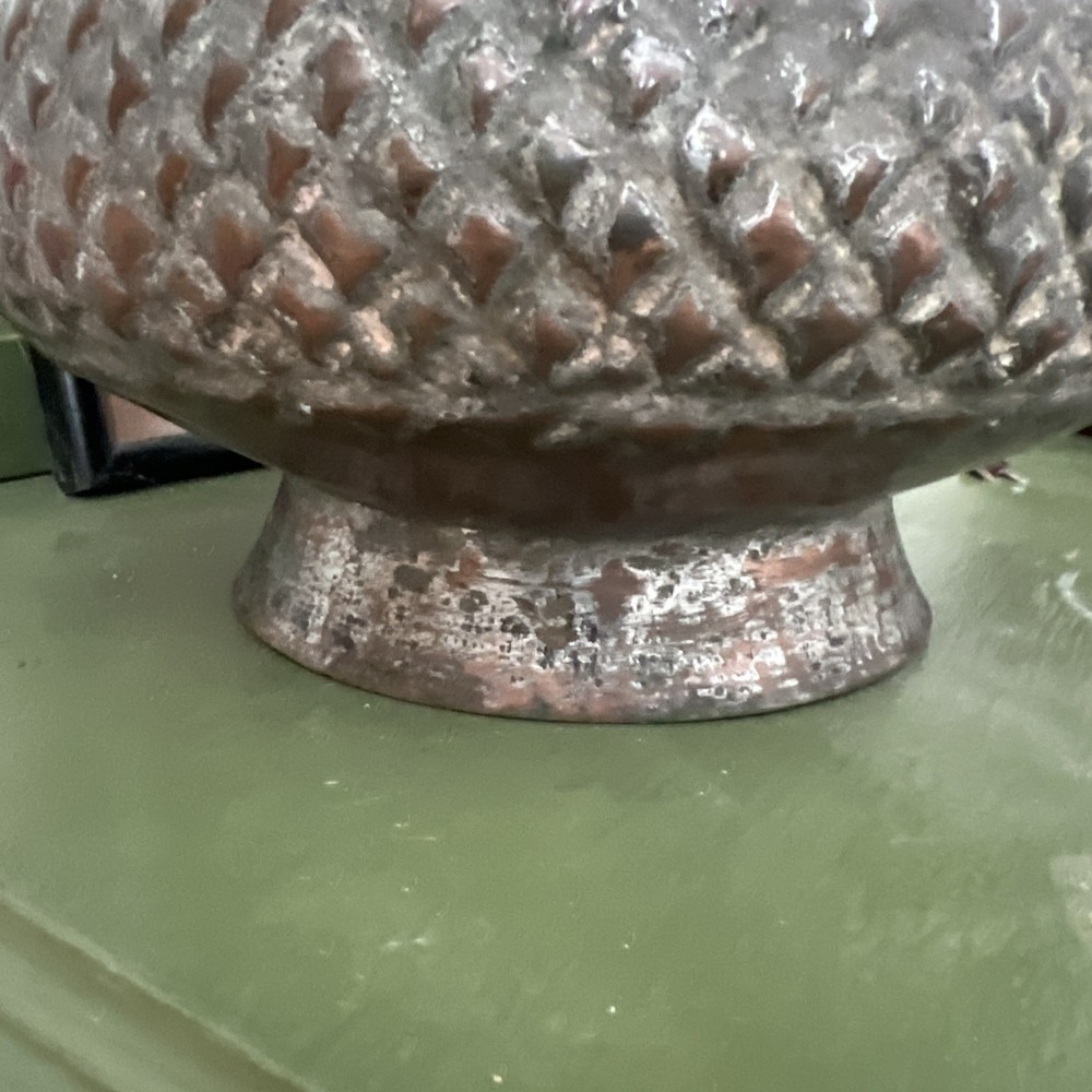 Vintage Hand Hammered Copper Plated Lidded Storage Container