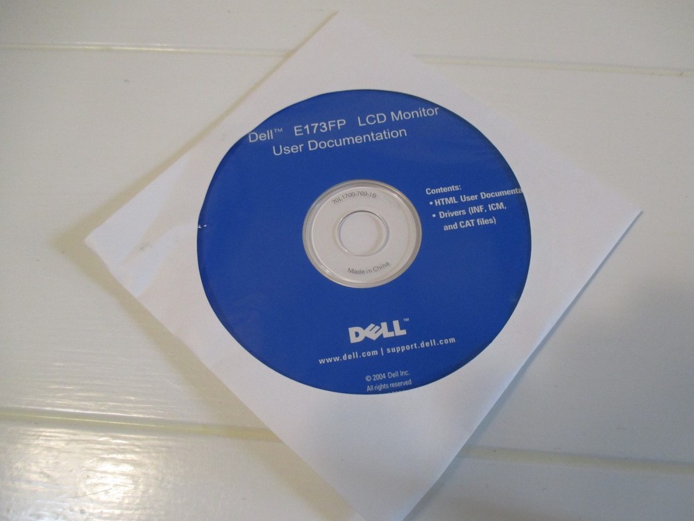 Dell E173FP LCD Monitor User Documentation & Drivers Software CD 2004