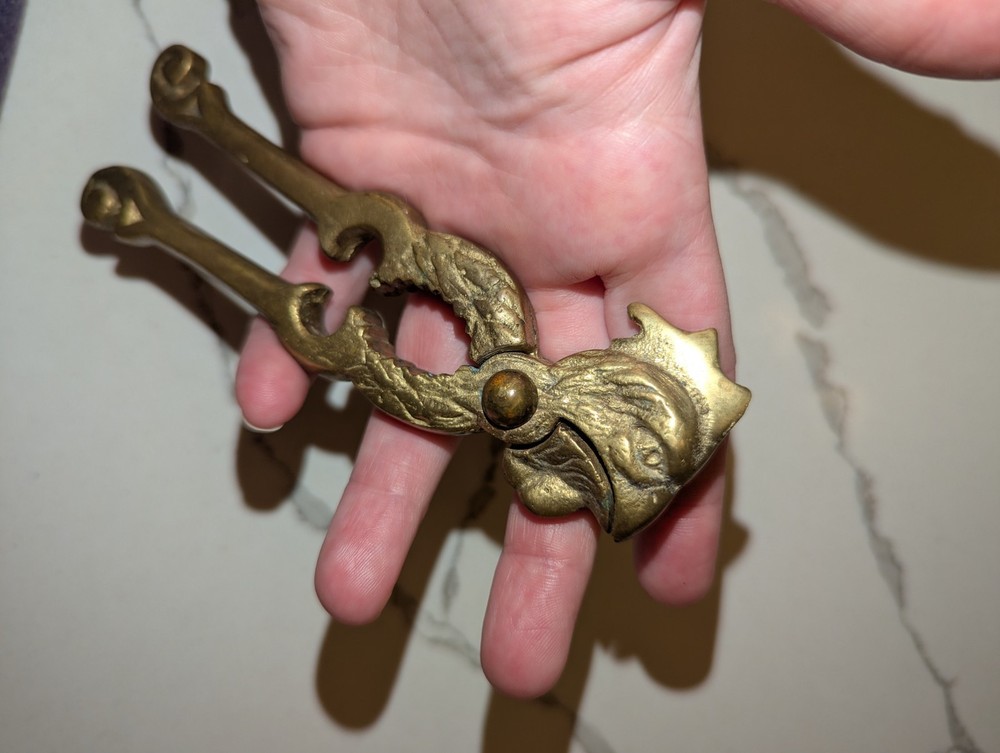 Vintage Nutcracker Solid Brass Rooster Phoenix Eagle Head