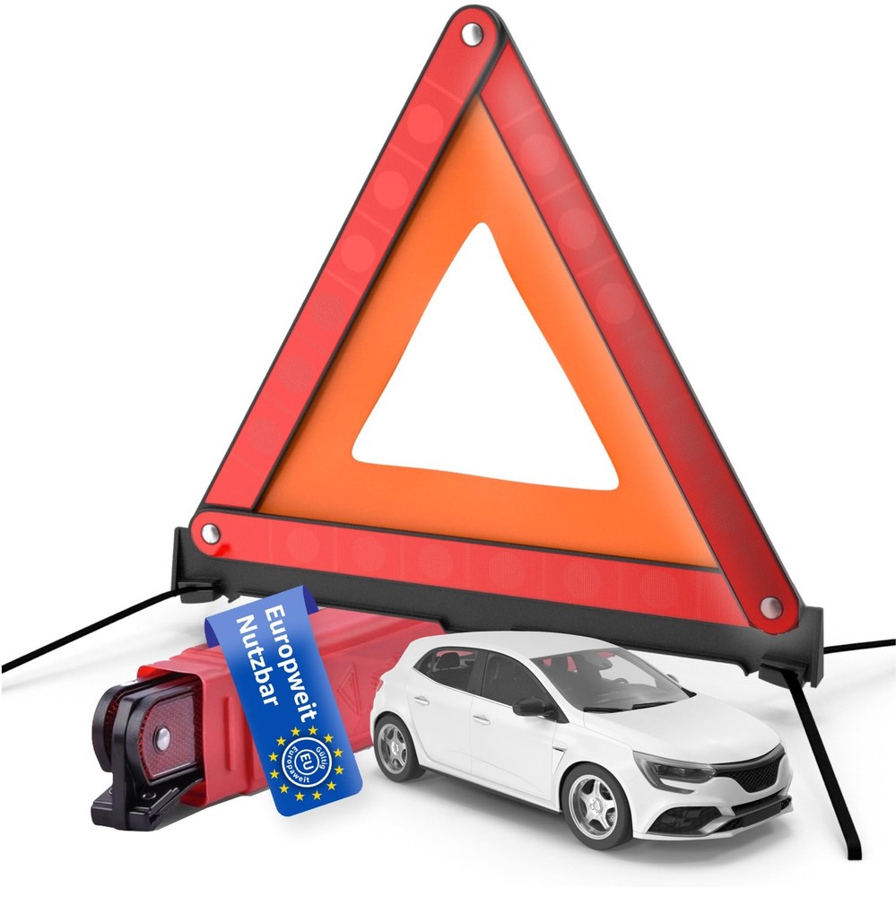 Vehicle Warning Triangle ECE R27 Emergency Triangle 2026 Red, Triangle Car Accessories Breakdown Dr...