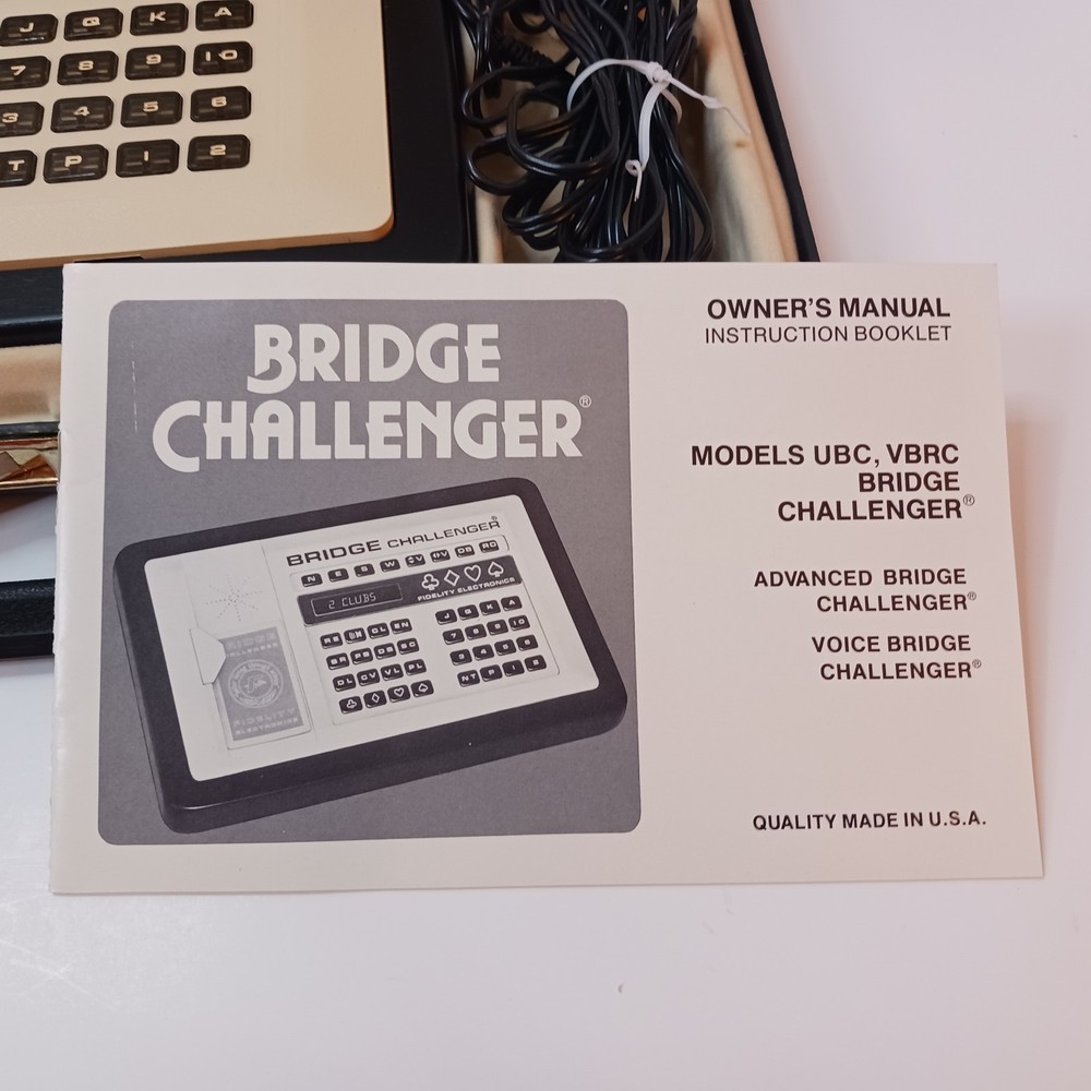 Fidelity Electronic Bridge Challenger Bidder Advanced Game Computer Vintage