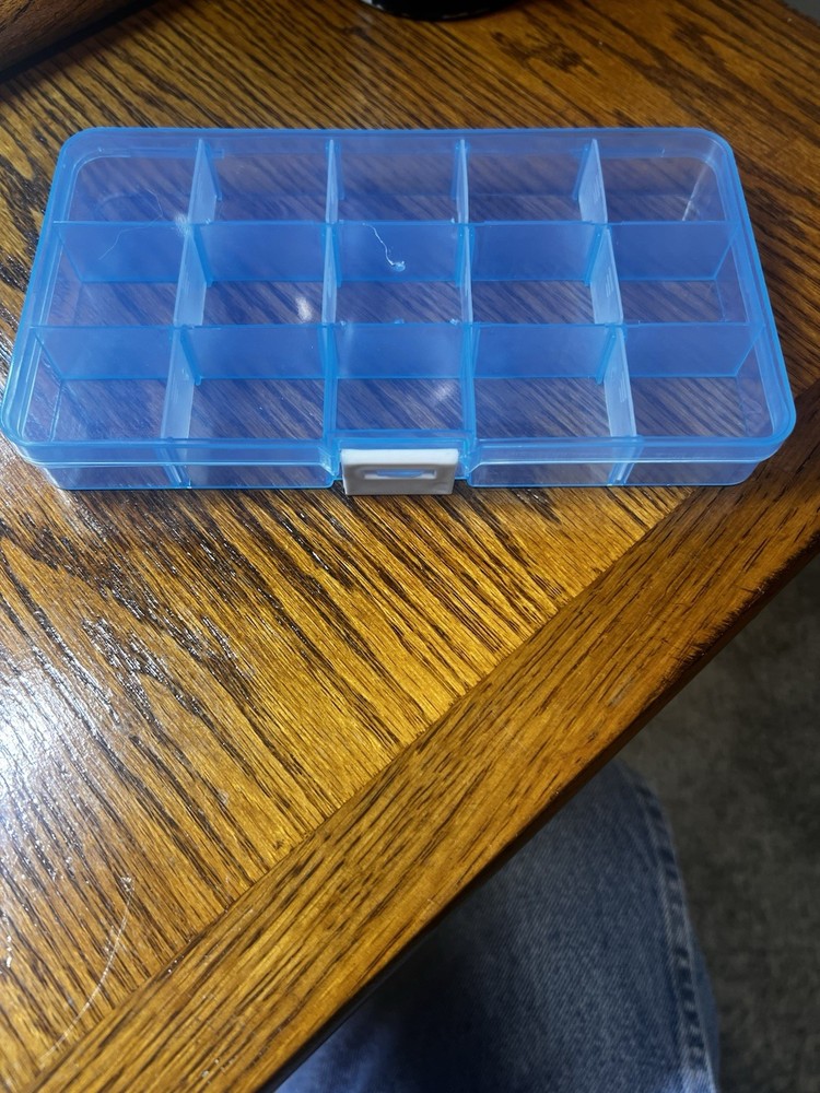 (9) 15 Slot Storage Containers. Clear Plastic Stackable Storage Containers