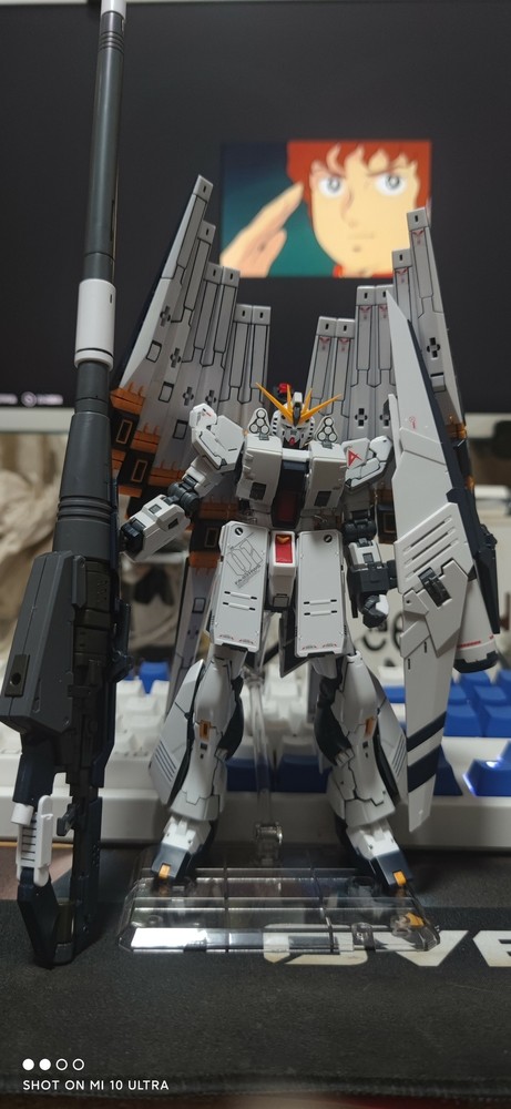 for RG 1/144 RX-93 Nu v Model EW Hyper Mega Bazooka Launcher+Base+Replace Face*2