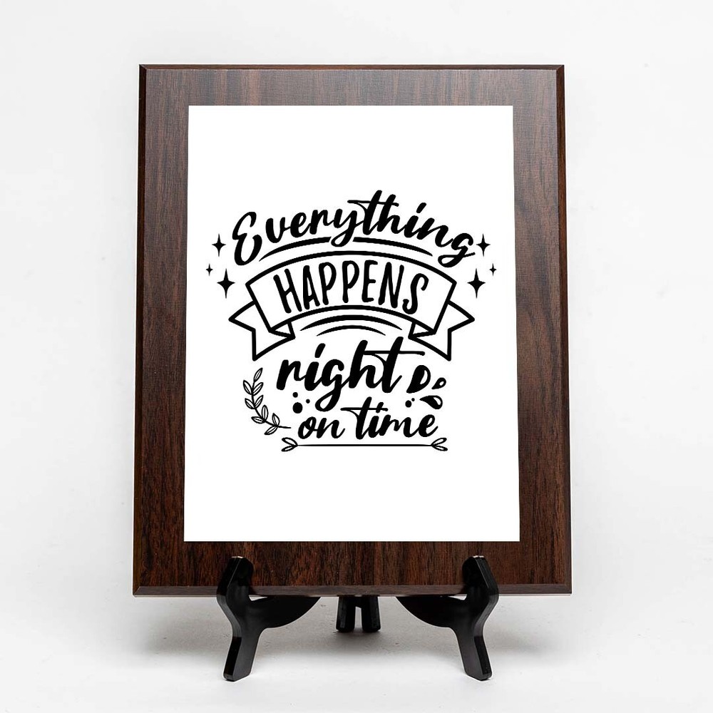 Everything Happens Right on Time Decorative Wall Plaque (Full Color) | Positive
