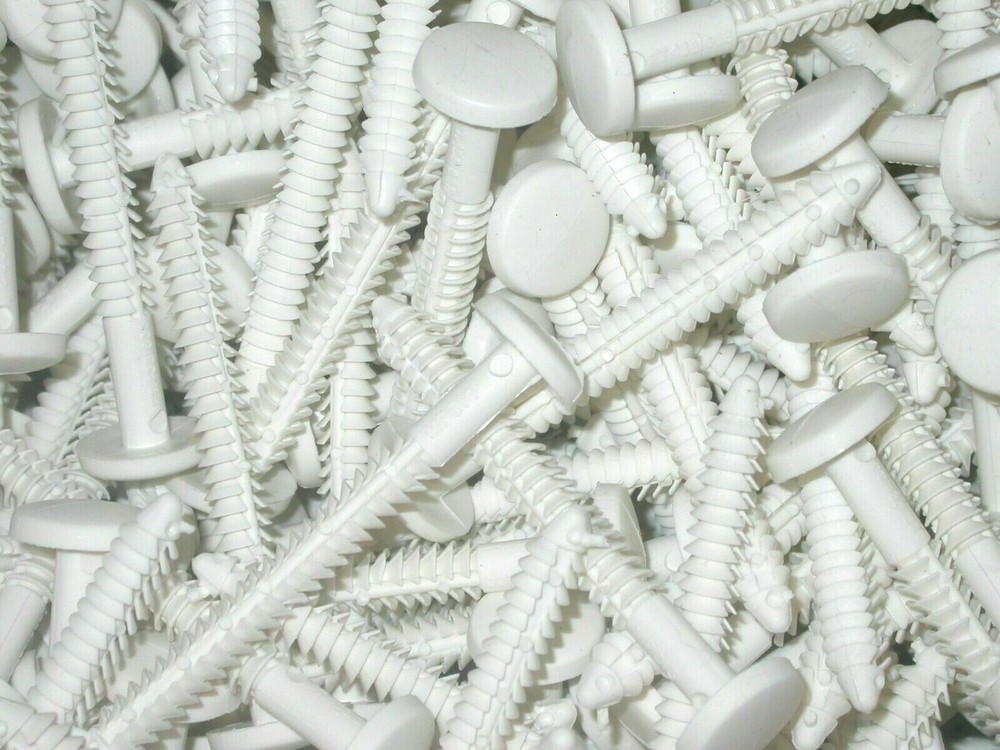 White 100 Pack Window Shutters Panel Peg Loks 3" Shutter Fasteners Spikes Bulk