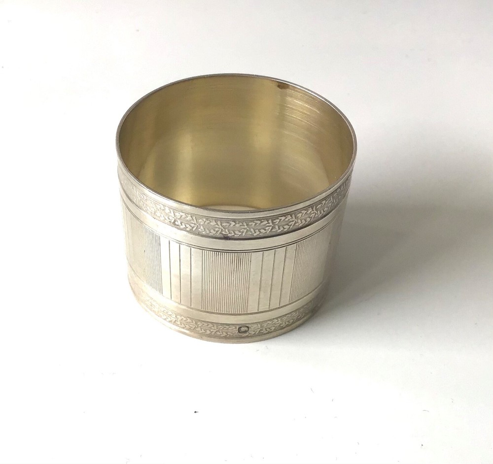 Antique french solid Sterling silver napkin ring