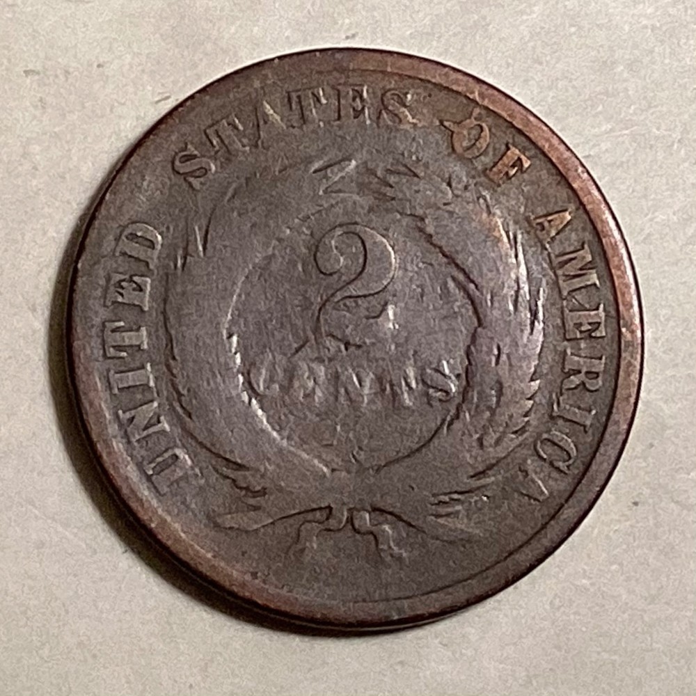 1864 US Two Cents - FREE US SHIPPING cd-