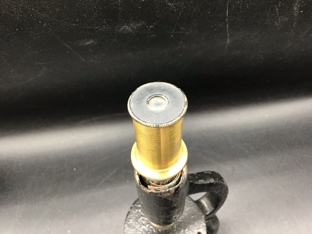 Original antique working microscope 7 1/2" tall