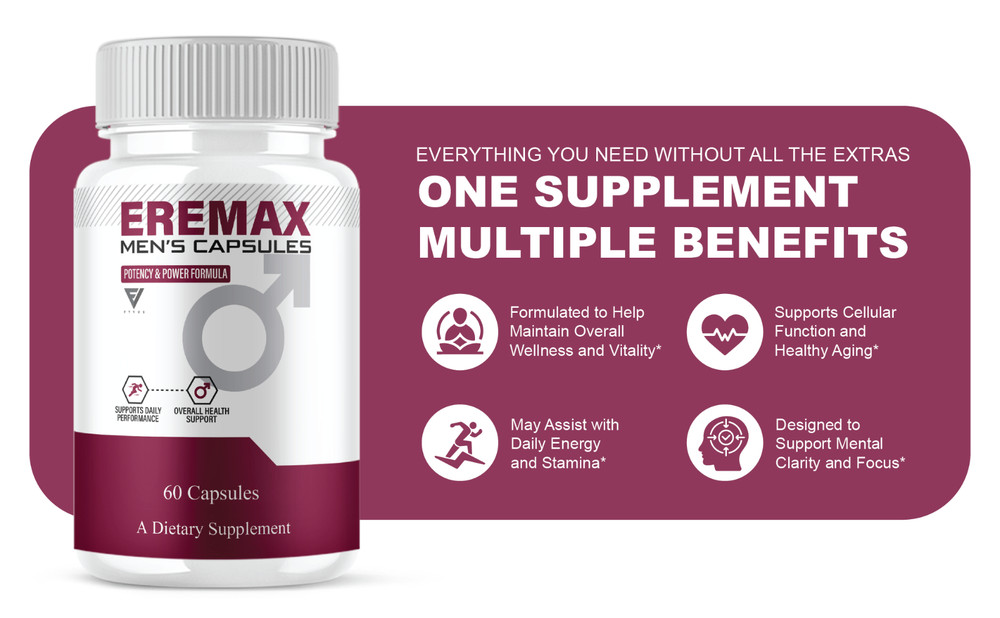 (3 Pack) Eremax Capsules, Eremax Premium Performance Supplement (180 Capsules)