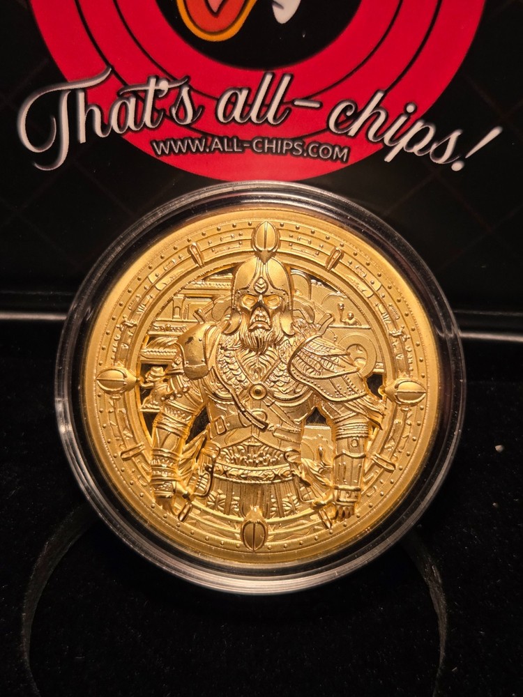 NORSE WARRIOR 2 OZ SILVER HIGH RELIEF PROOF GOLD GILDED – ALL CHIPS MINT  4-20