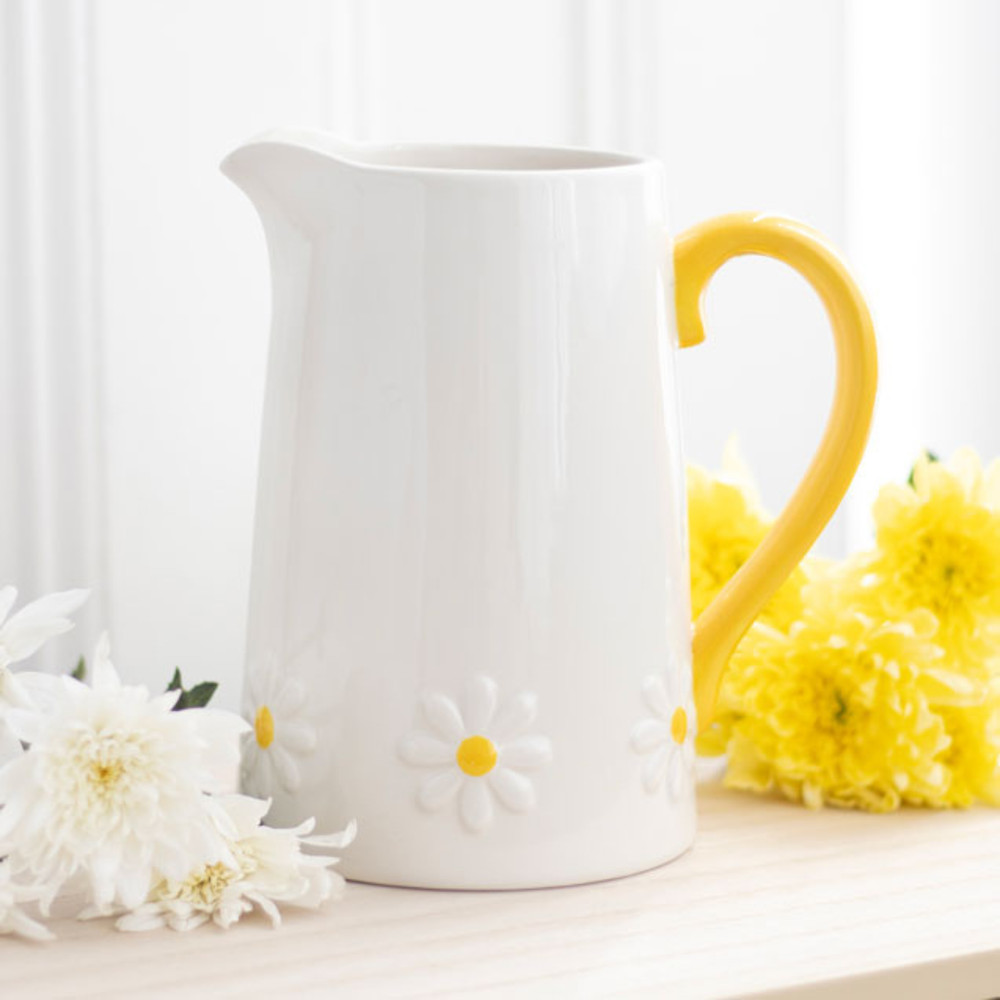 ? Daisy Days Ceramic Pitcher – Sunshine in Every Sip ☀️