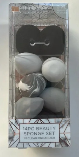 Thinkspace Beauty 14pc Beauty Sponge Set With Clear Organizer