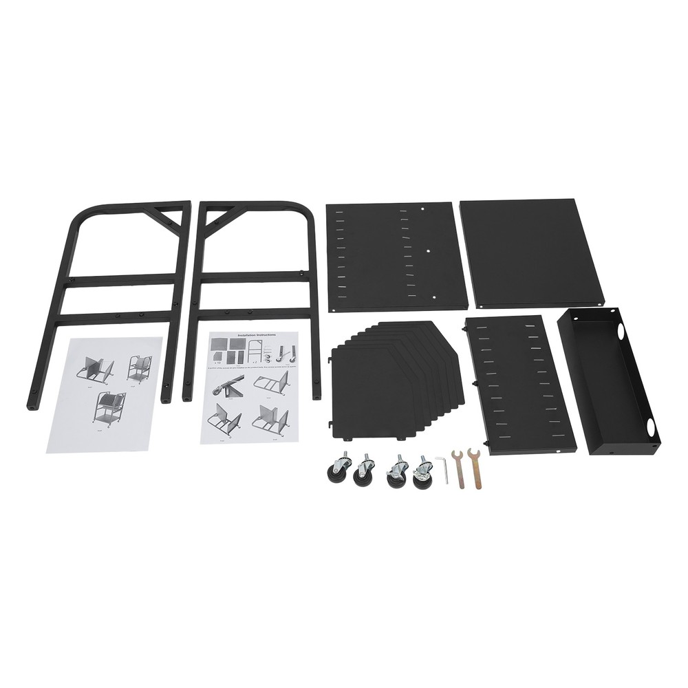 Mobile Laptop Storage Cart 2 Tier with Charging for Classroom Office
