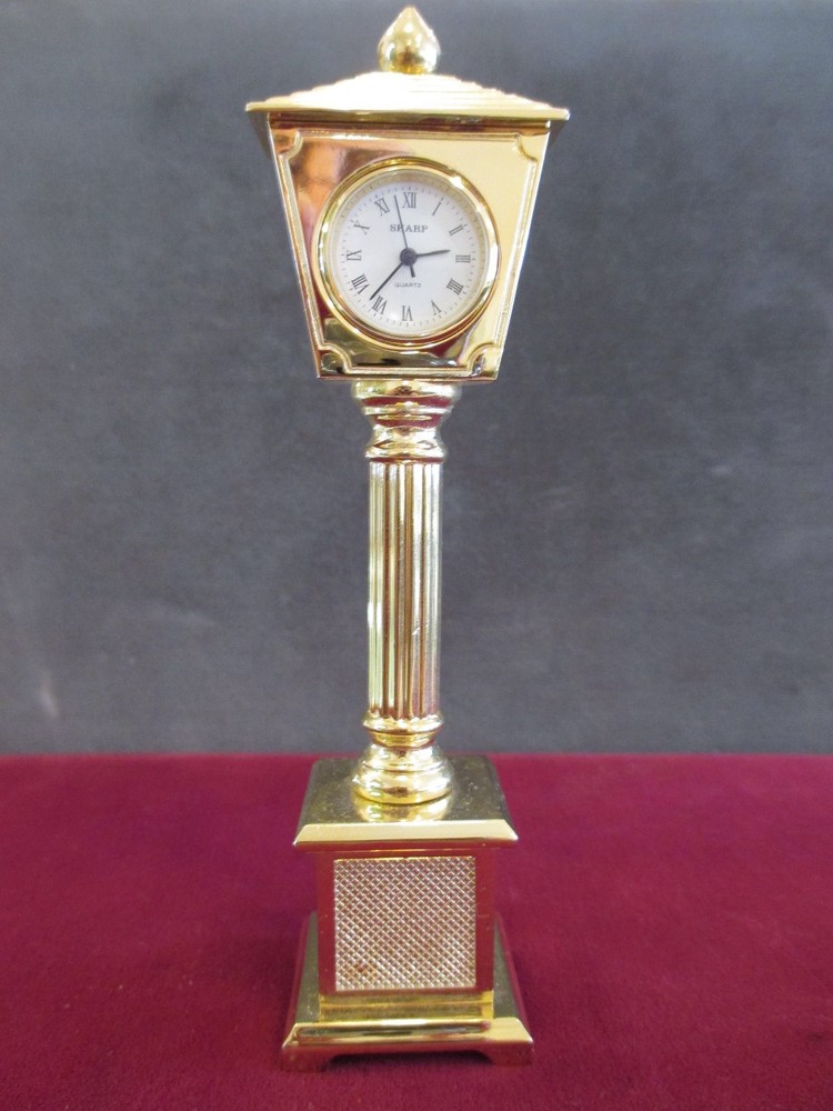 Sharp Quartz Miniature Brass Grandfather Clock