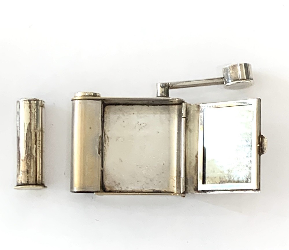 VINTAGE ALFRED DUNHILL VANITY SILVER PLATE COMPACT