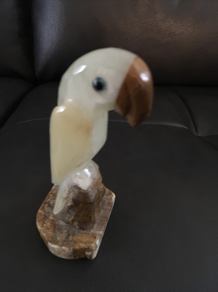5 Inch Stone Carved Parrot