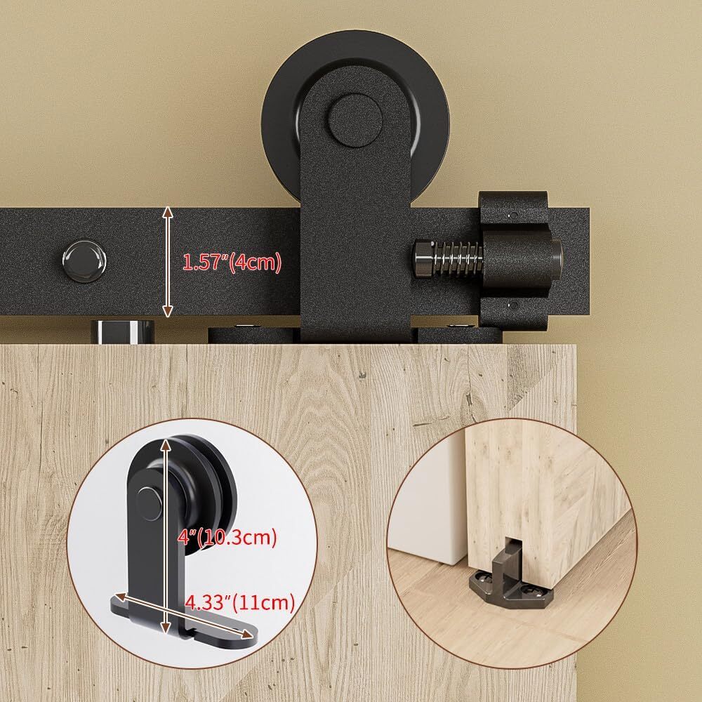 4FT-20FT Sliding Barn Door Hardware Track Single/Double Doors Kit,Closet/Kitchen
