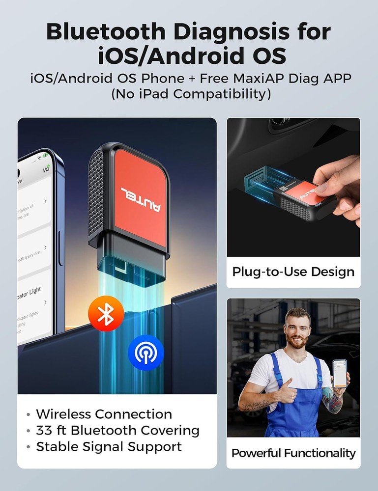 Autel MaxiAP AP2500E OBD2 Code Scanner Dongle Wireless Bluetooth Diagnostic Tool