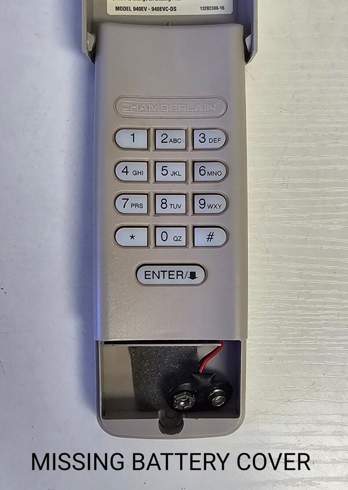 OEM Chamberlain 940EV/EVC Keypad Universal Wireless Entry MISSING BATTER COVER