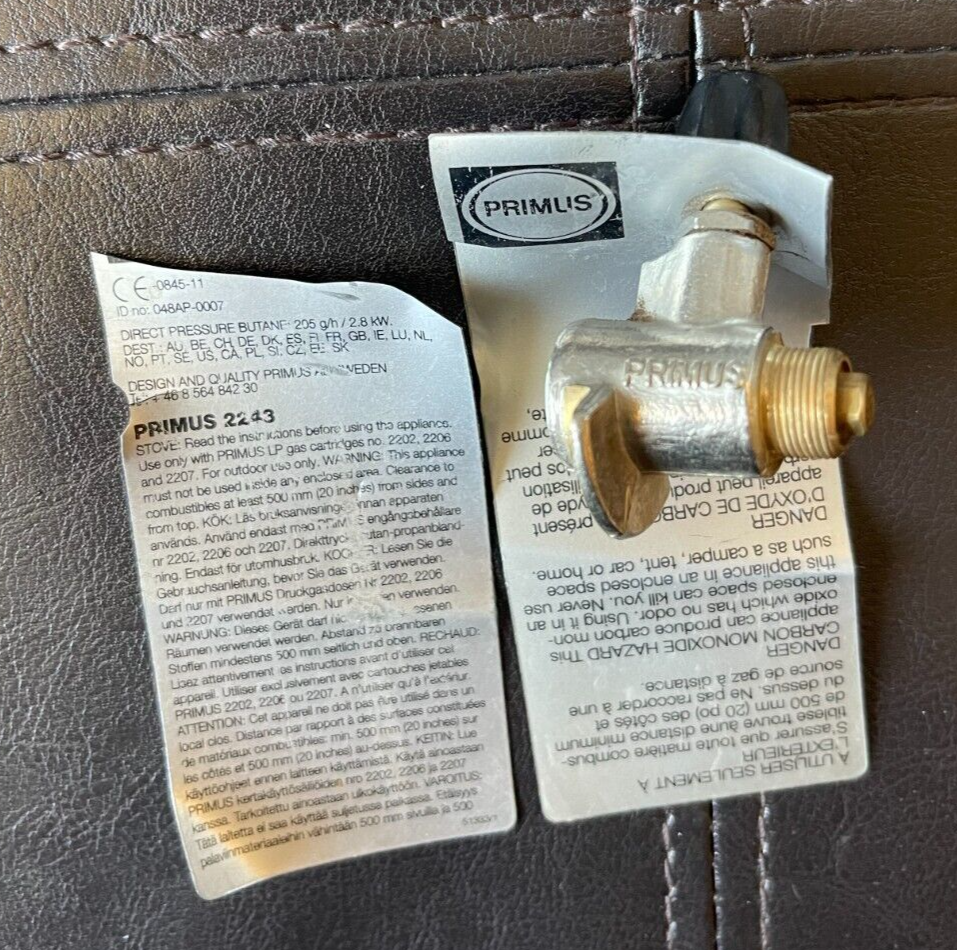 NEW PRIMUS 2243 JET PIPE VALVE ASSEMBLY PRIMUS MIMER STOVE REPLACEMENT VALVE