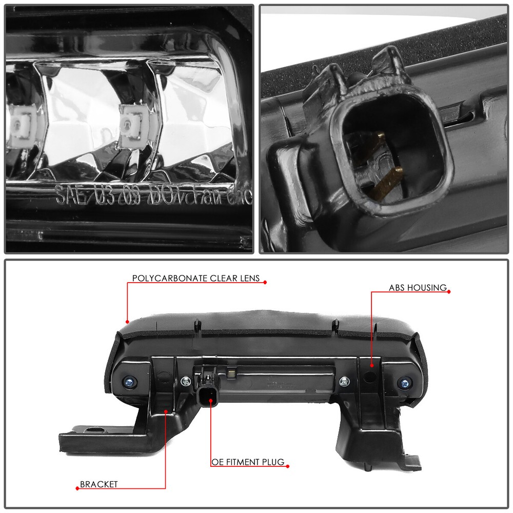 FOR 2012-2018 FORD FLEX FULL LED THIRD 3RD TAIL BRAKE LIGHT RESERVE LAMP CHROME