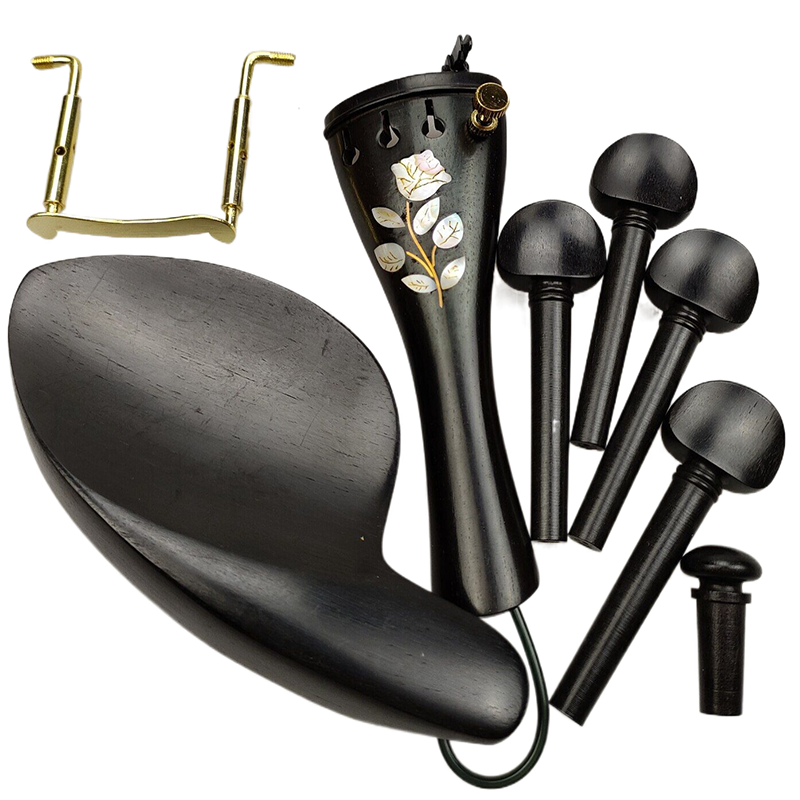 Ebony Violin Parts Kits with hardware.Insert Shells Violin Tailpiece.