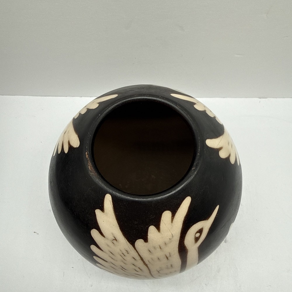 Peru Ceramic 6.5 H X 5.5” Black Cream Marcelo Prado Signed