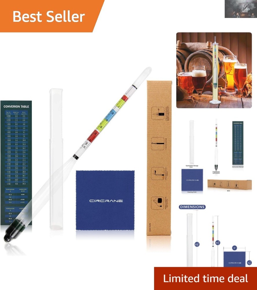 Alcohol Hydrometer  Kit for Home Brewing - Brix, ABV, and Gravity Measurer