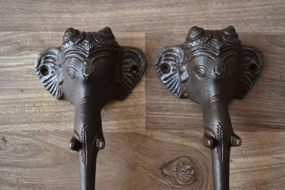 Lord Ganesha Door Cupboard Cabinet Handle Puller Ganesh Iron Decor rustic 2 pic
