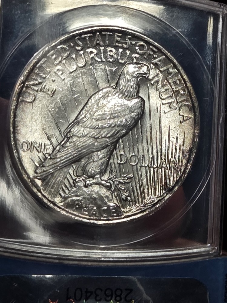 1923 $1 Peace Dollar ANACS MS60 Toned