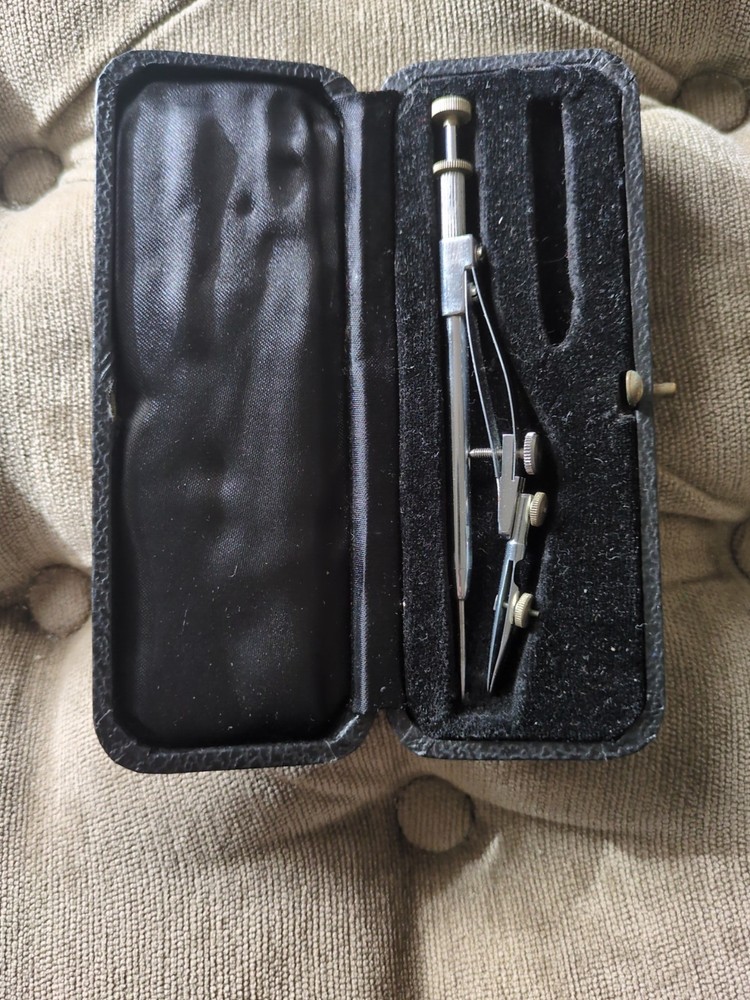Precision Technical Drawing Compass Vintage In Original Box See Description