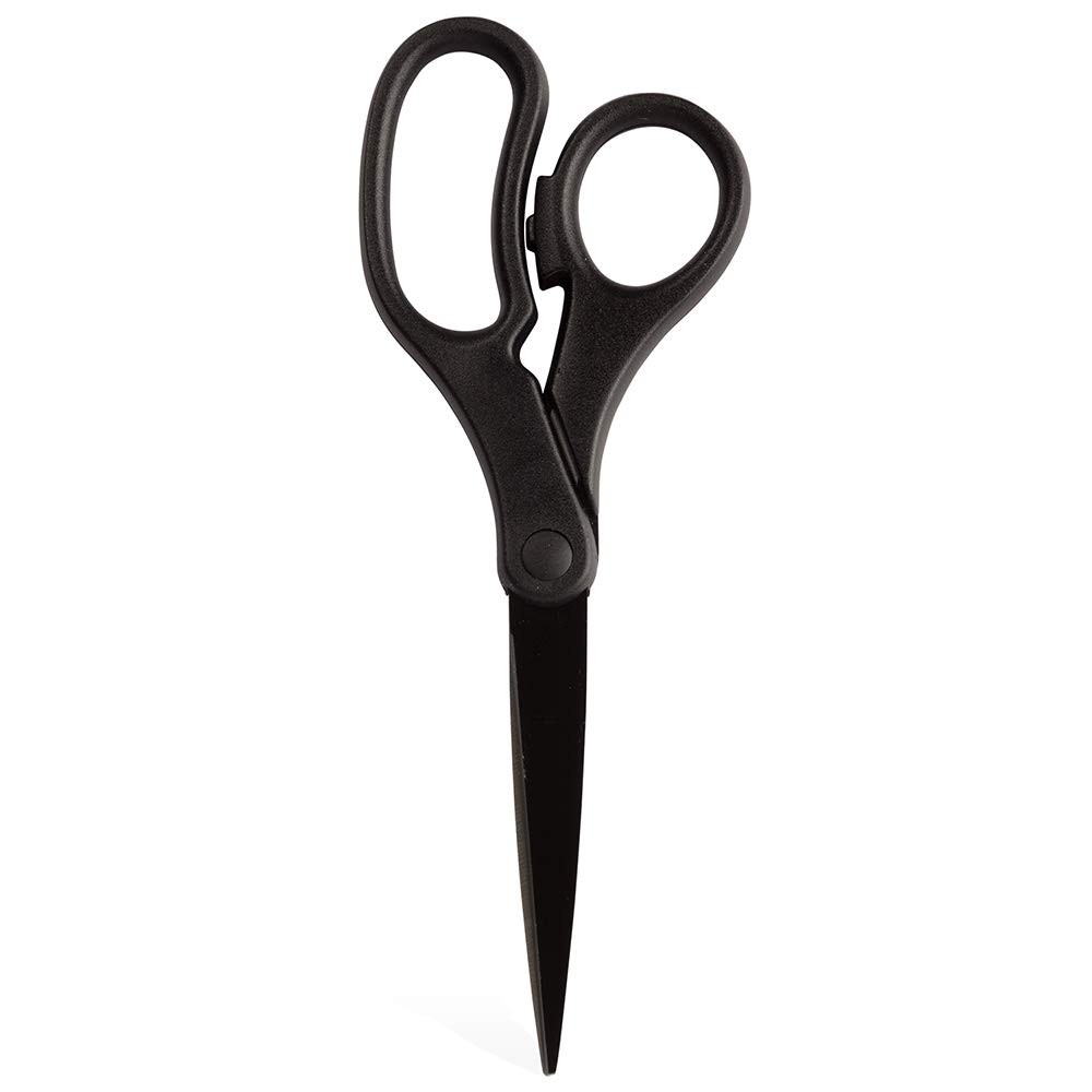 Multi-Purpose Precision Scissors - 8 Inch - Black - Ergonomic Handle & Stainl...