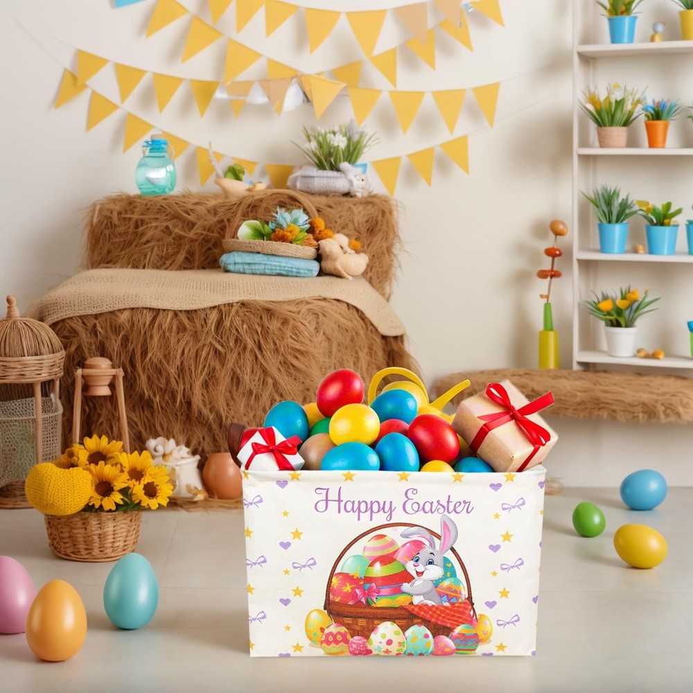 ASKETAM Easter Basket for Kid Large Empty Baby Rectangular Cute Easter Gift S...