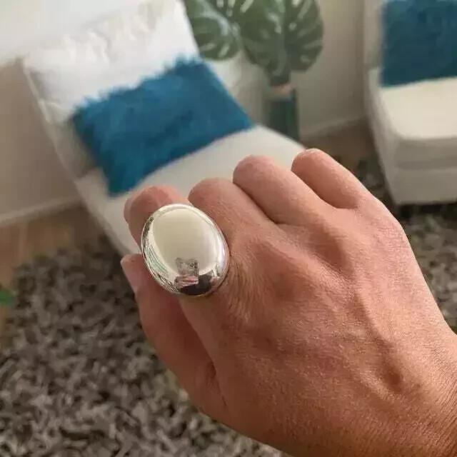 Large Bold Sterling Silver Dome Ring Chunky Electroform Dome Ring Gift For Women