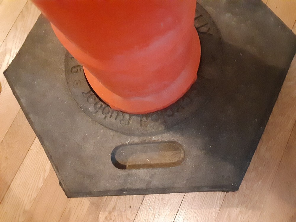 50" Orange Traffic Delineator Post Cone w/Reflective Bands & Rubber Base