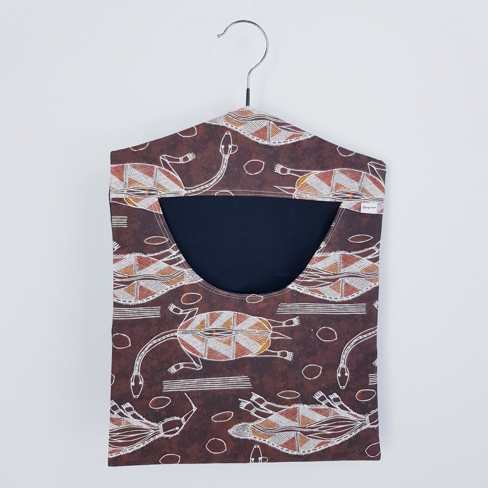 Peg Bag Handmade Aboriginal Art Turtle Ptrint Lined Laundry Clothes Peg Holder