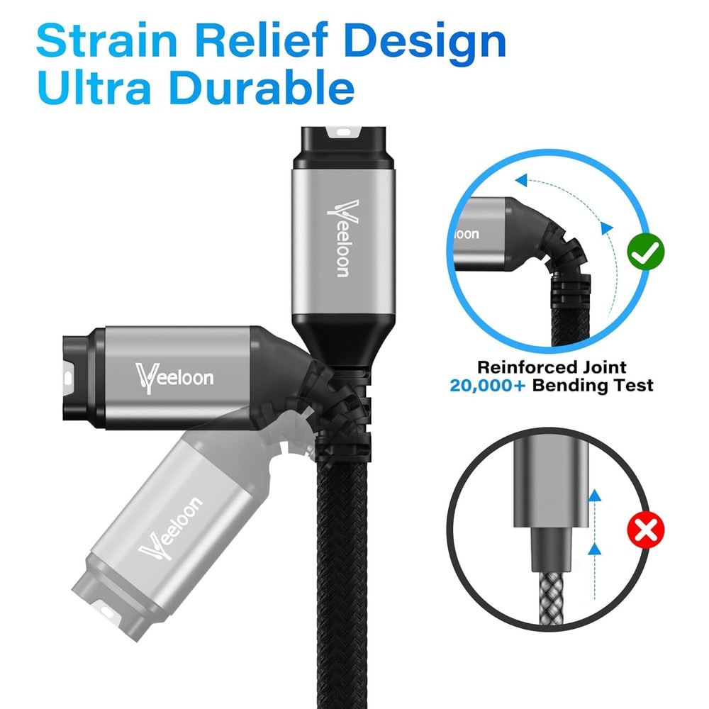 Durable USB-C Charger for Garmin Watch - 2 Pack 1FT Fast Charging Cables