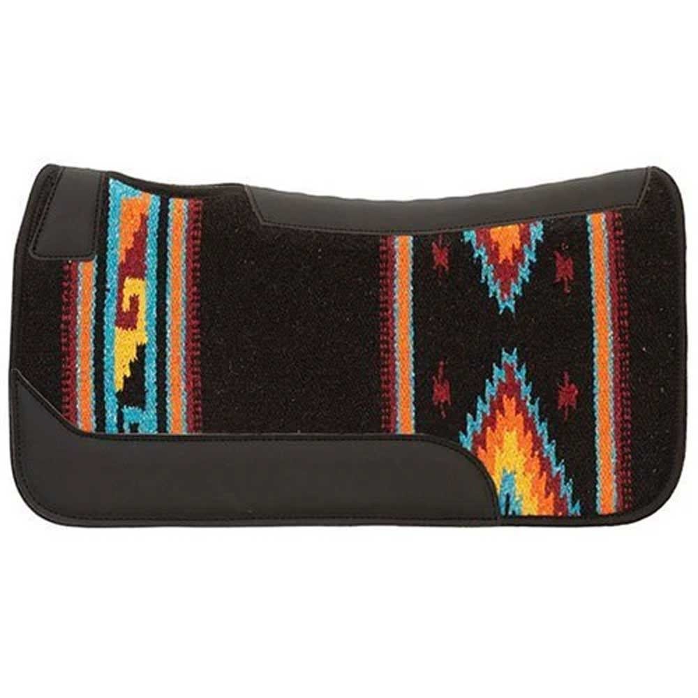 Weaver Leather Contoured Single Weave Wool Blend Felt Saddle Pad BLK/BLUE