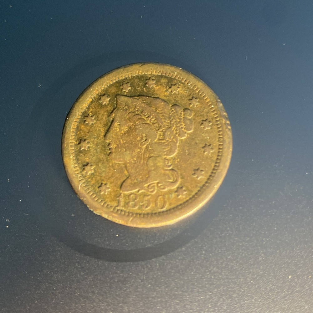 1850 Large Cent Braided Hair