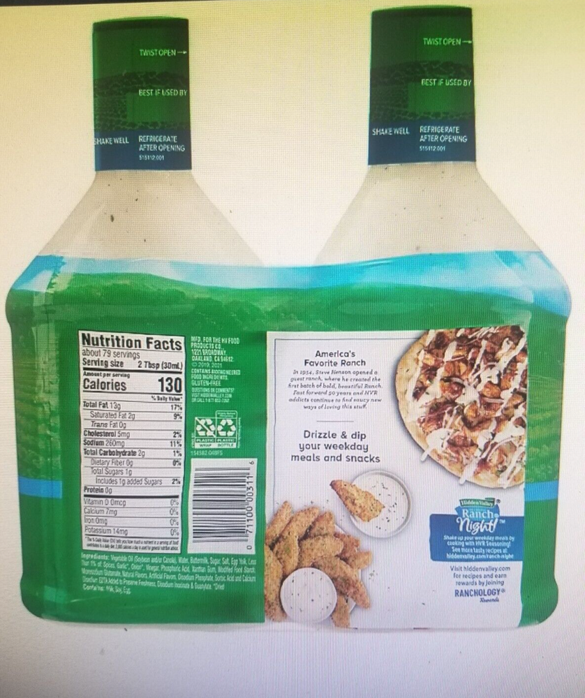 HIDDEN VALLEY ORIGINAL RANCH DRESSING, (40 oz., 2 BOTTLES)