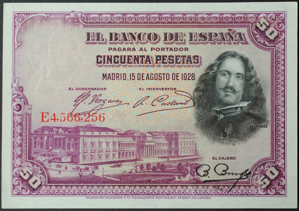 Spain P75c 50 Pesetas AU++
