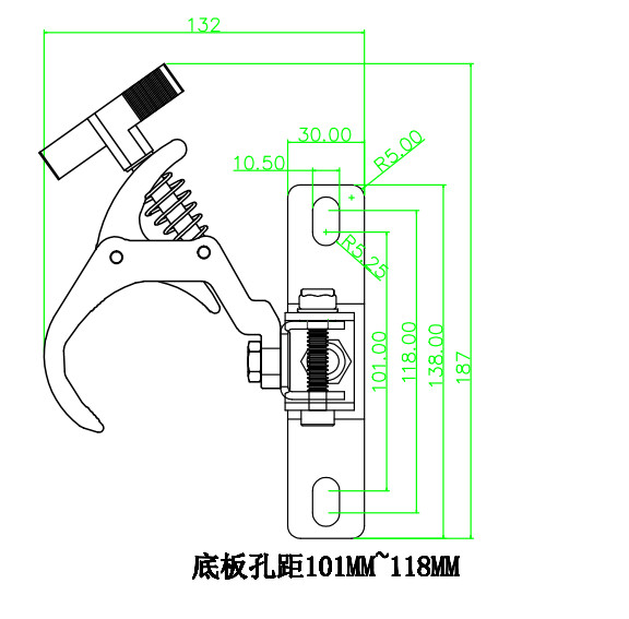 20pc loading 100KG 44-60mm clamps Foldable 360 Rotation Light hook for stage