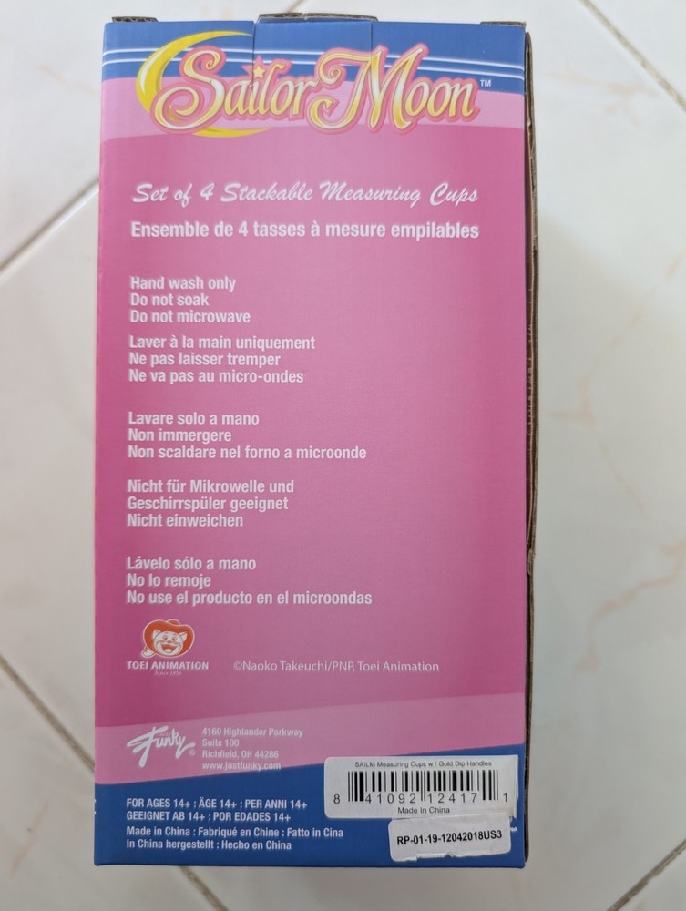 Sailor Moon Measuring Cups Set of 4 – 1/4, 1/2, 3/4 & 1 Cup | Ceramic Stackable
