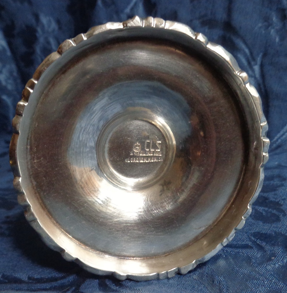 Pair Mexican Sterling Silver Chamberstick Candlestick Scroll Handle 398 Grams
