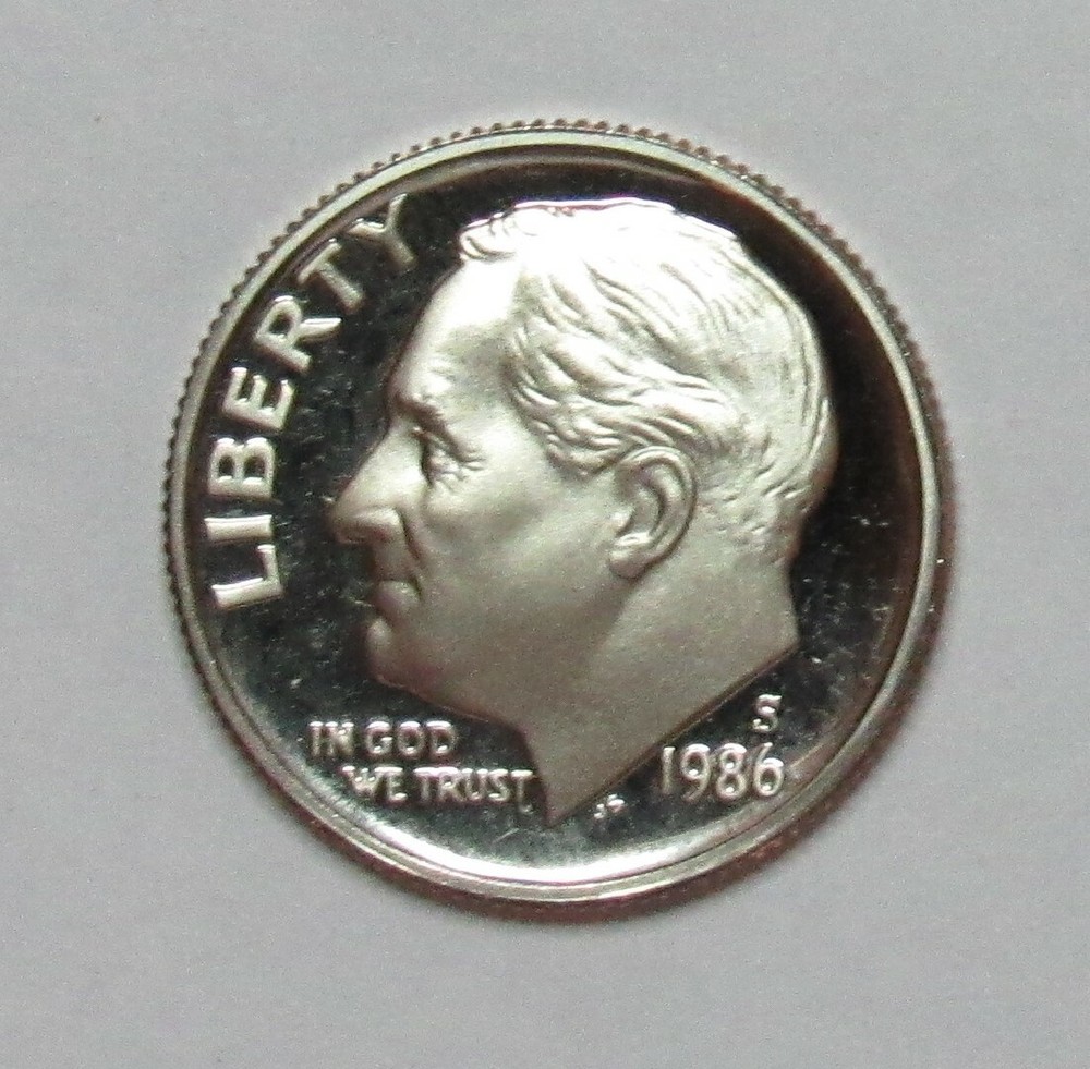 1986 S Proof Roosevelt Dime