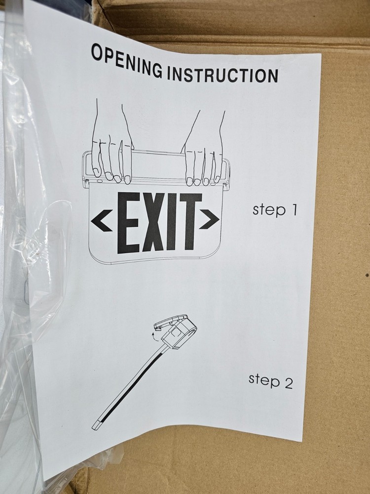 (QTY 2) Utilitech 0253801 Exit Sign LED Edge Lettering Universal Mounting