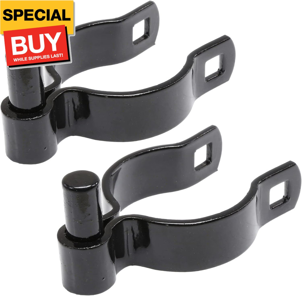 Chain Link Gate Post Hinge - Heavy Duty Pressed Steel - Includes Carriage Bolts